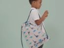 Grey Dinosaur Print Drawstring Bag